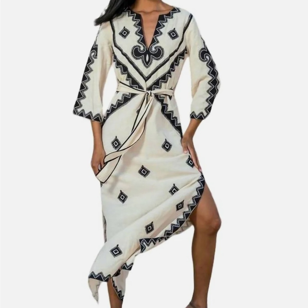 Scarlett Poppies Endless Summers Embroidered Kaftan Dress